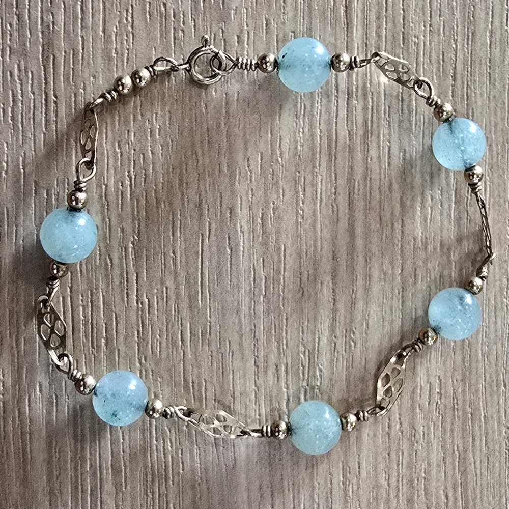 Vintage 14kt Yellow Gold And Natural Gemstone Bracelet